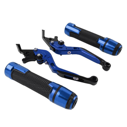Blue Extendable Brake Clutch Levers & Grips for BMW F650GS (2002-2007)