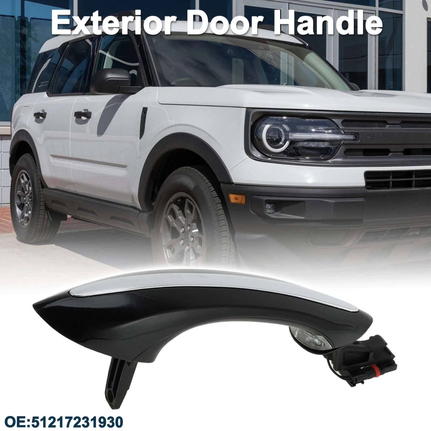 Exterior Door Handle for BMW F07 (2010-2017) Front Right Black Silver Tone