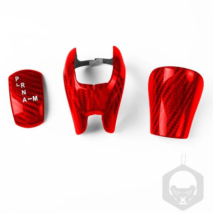Red Carbon Fiber Gear Shift Knob Cover Trim Set for NISSAN GTR R35 2008-2016