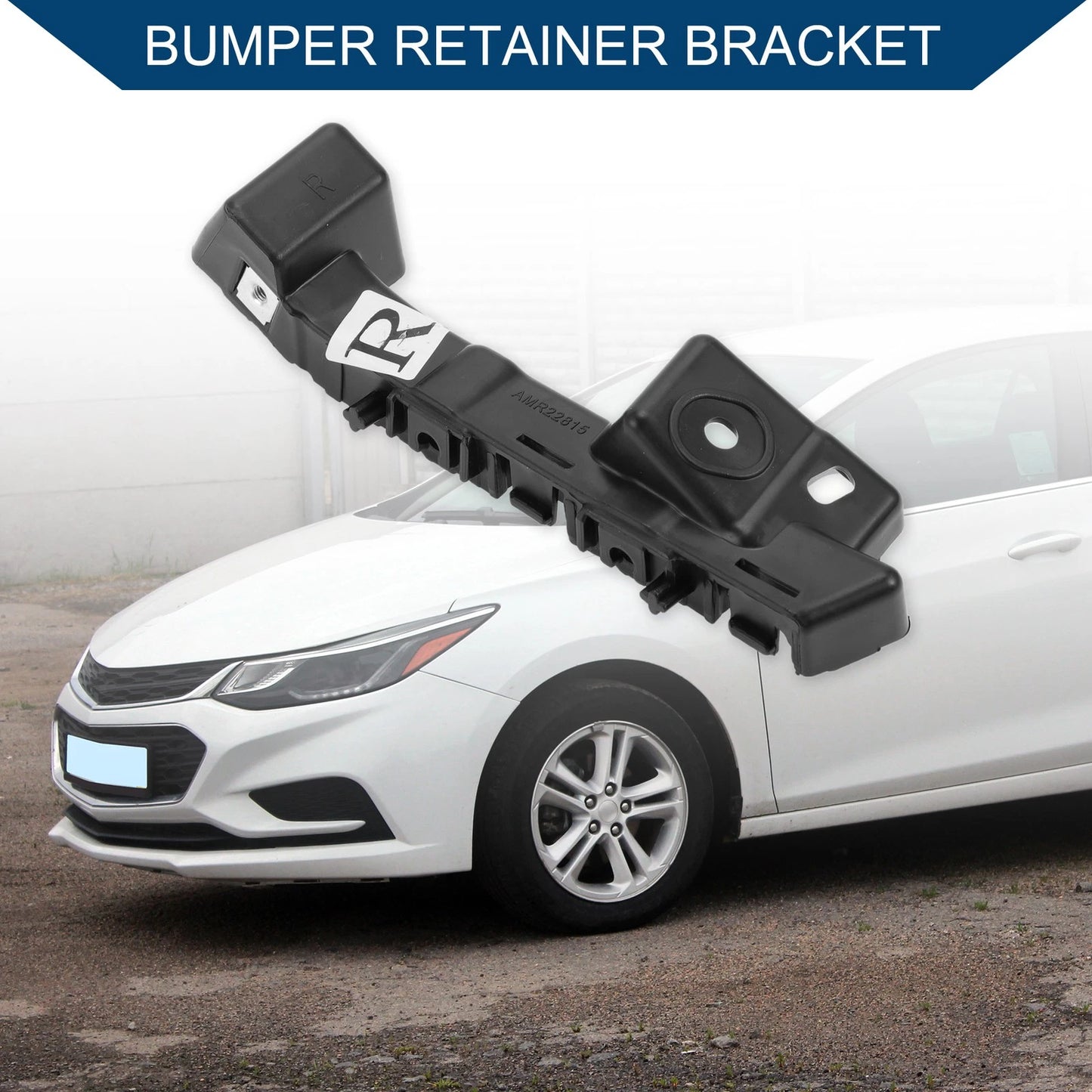 1 x Right Front Bumper Support Bracket ABS Black for Chevy Malibu (2016-2022)