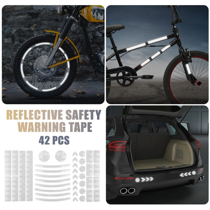 Tape 42pcs Reflective Safety Warning Tape for Bike Motorcycles