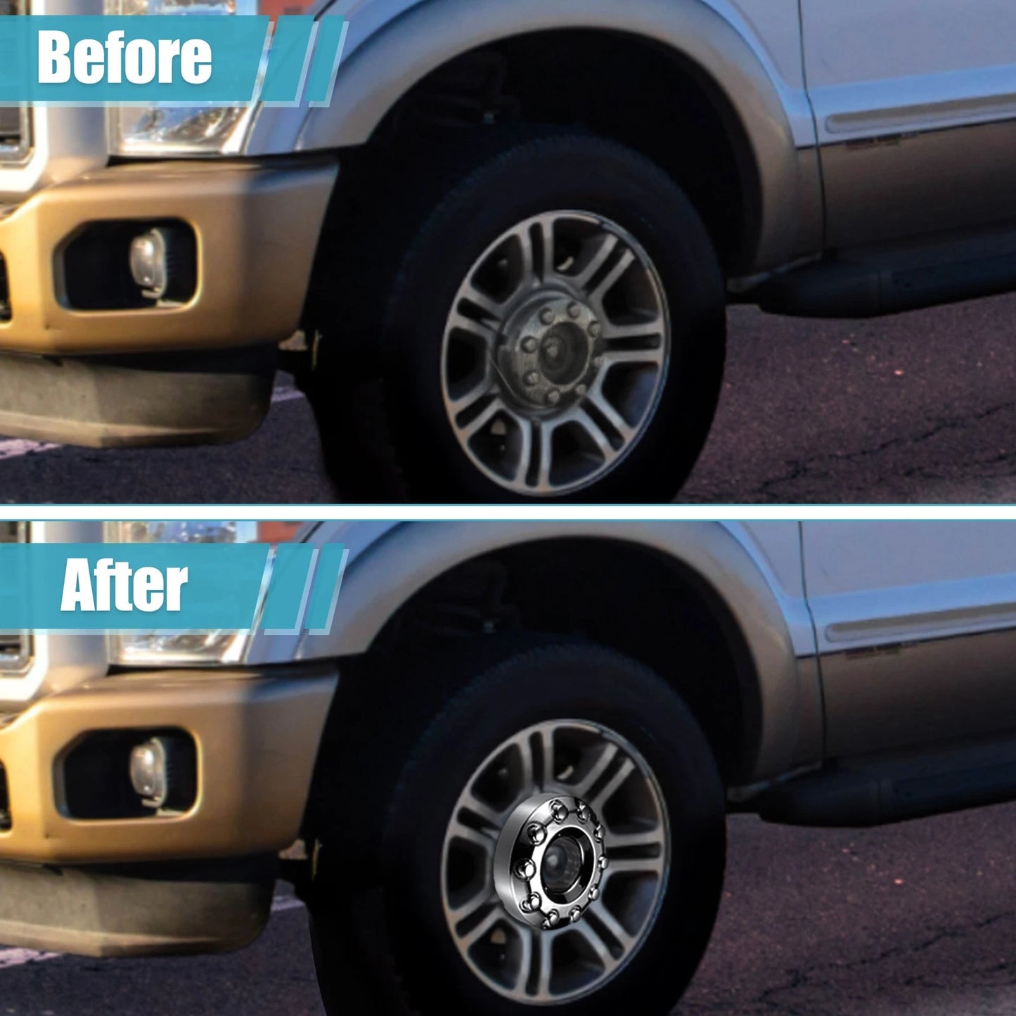 Front Wheel Center Hub Caps Covers 10 Lug Chrome for Ford F450 F-550