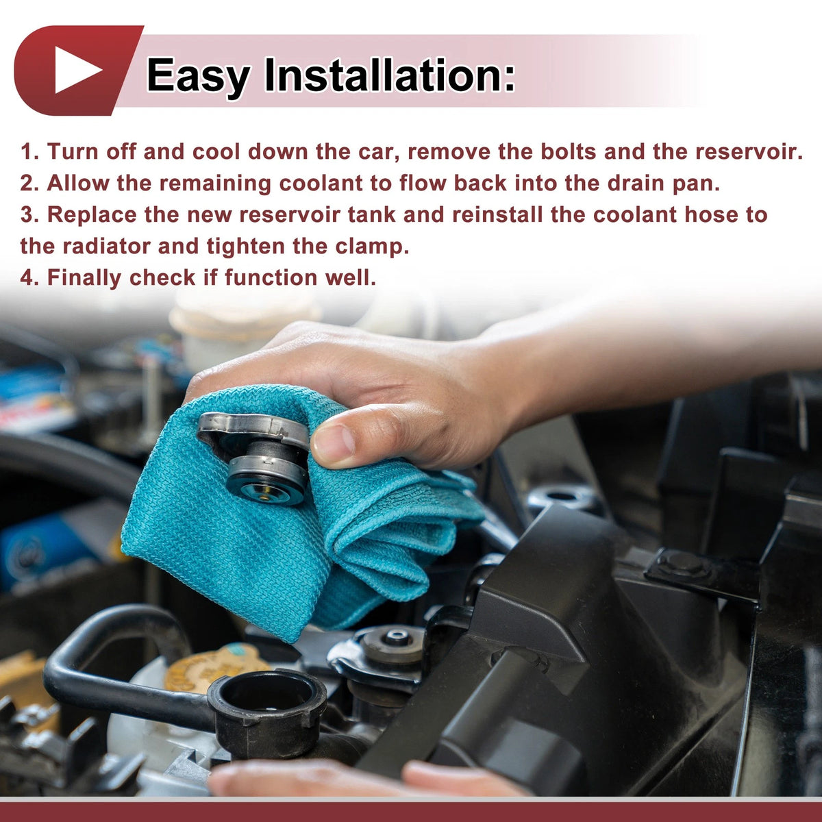 Coolant Expansion Overflow Tank with Cap for BMW E36 320i M3 Z3 (1992-1999)