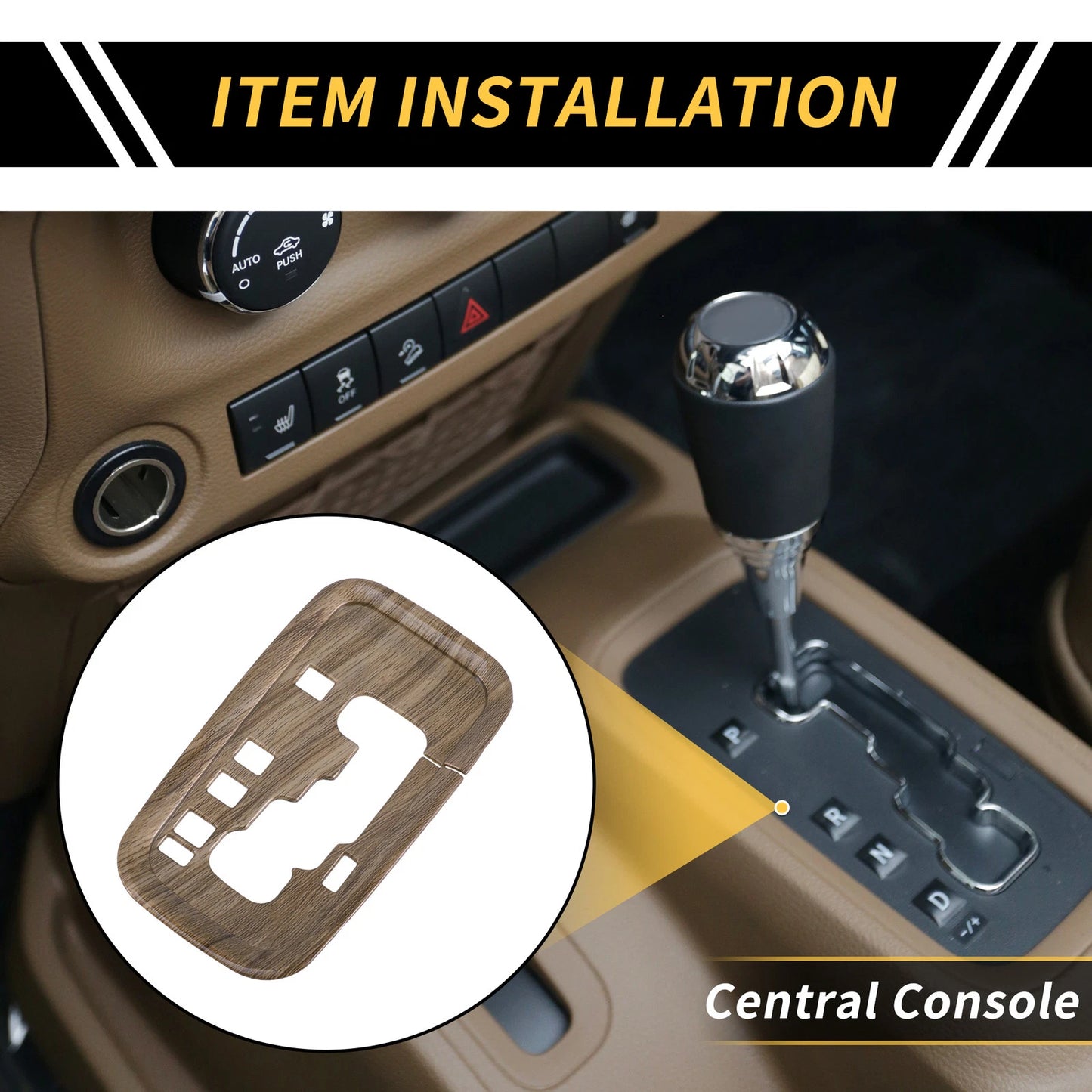Console Gear Shift Frame Panel Trim for Jeep Wrangler JK JKU (2011-2017)