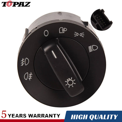 Headlight Light Switch for VW Caddy, Passat, Jetta, Touran, Golf (2004-2014)