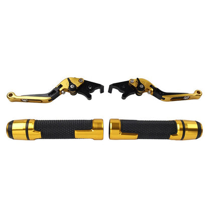 Gold Extendable Brake Clutch Levers & Handlebar Grips for Suzuki GSXS125