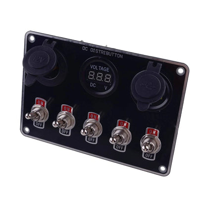 Blue LED Toggle Rocker Switch Panel for Car Boat RV Truck 79-23