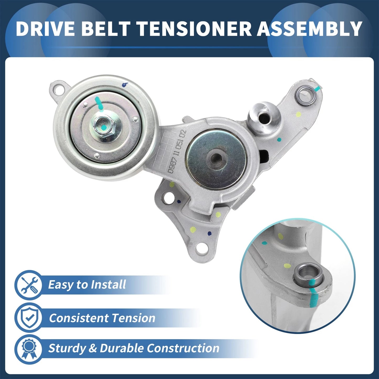 Belt Tensioner for Toyota Hilux 2001-2015 (2 x No.166200L010, 1662030031)