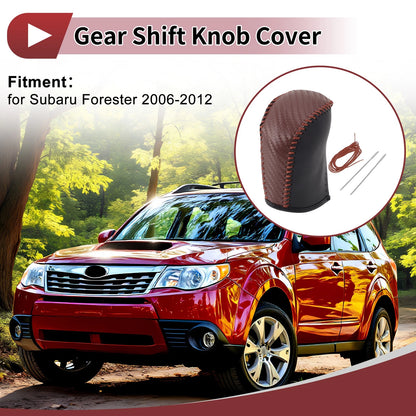 Brown Faux Leather Gear Shift Knob Cover for Subaru Forester (2006-2012)