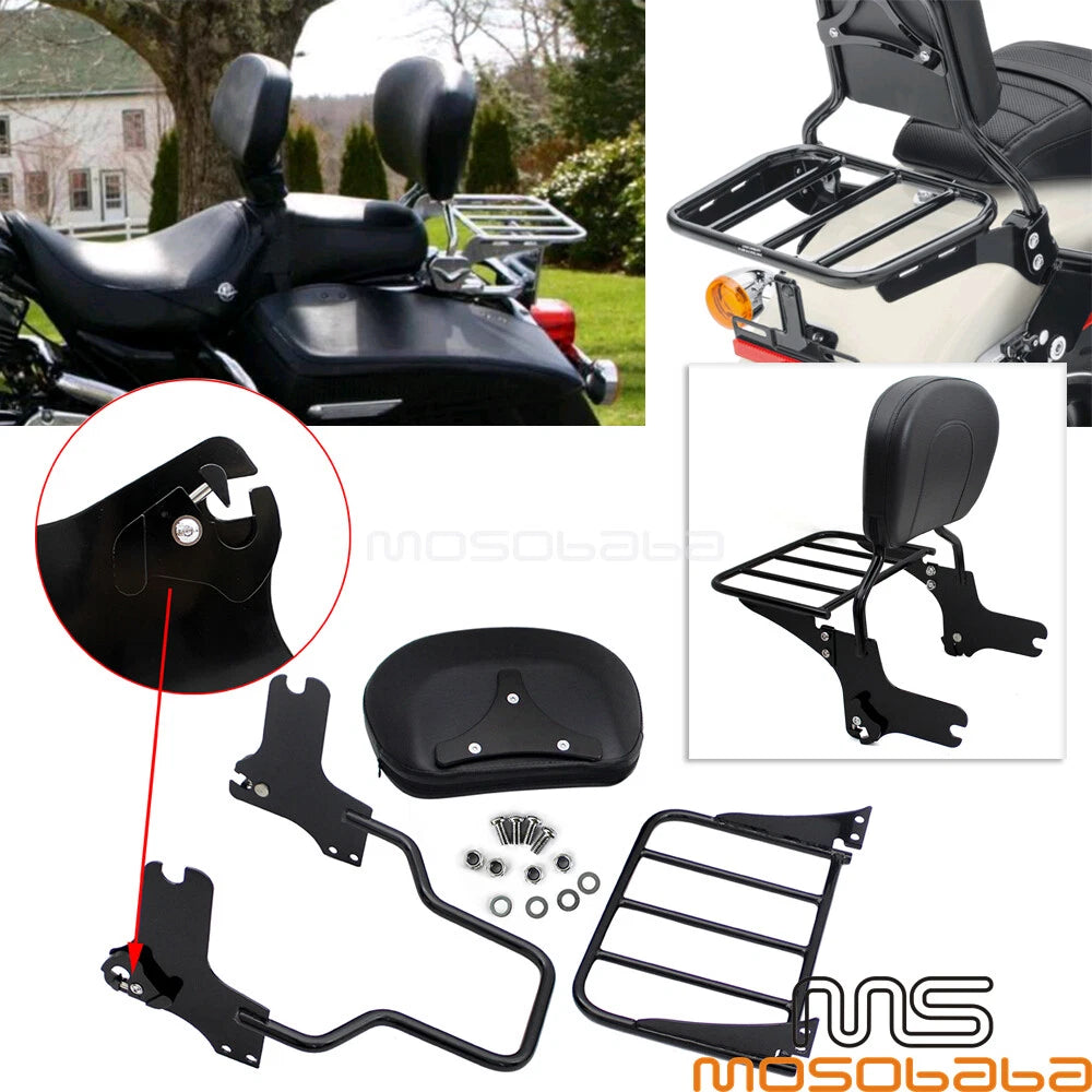 Sissy Bar Backrest Luggage Rack for Harley Electra Glide, Street Glide (2009-2023)