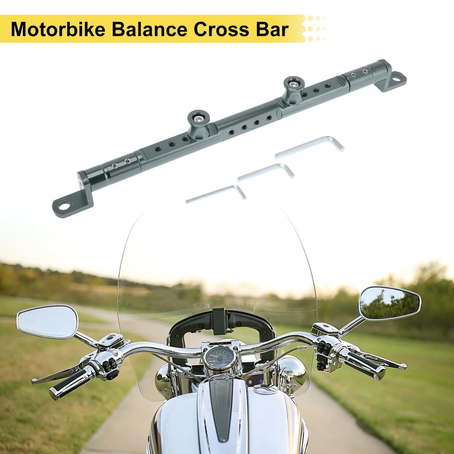 Balance Bar / 10mm Dia / Titanium Tone for Motorcycle