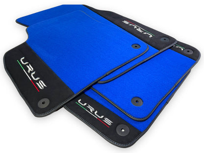 Blue Floor Mats for Lamborghini Urus with Alcantara Leather (2018-2024)