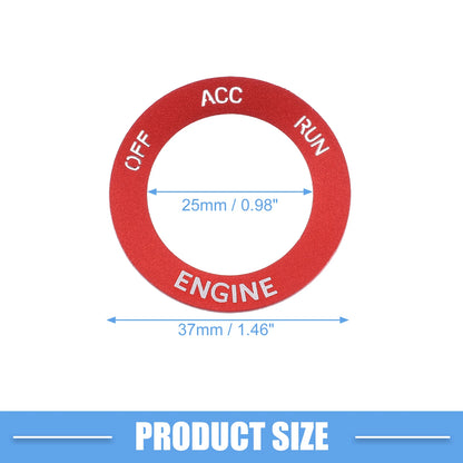 Engine Start Button Sticker for Dodge Challenger 2015-2024 Aluminum Red