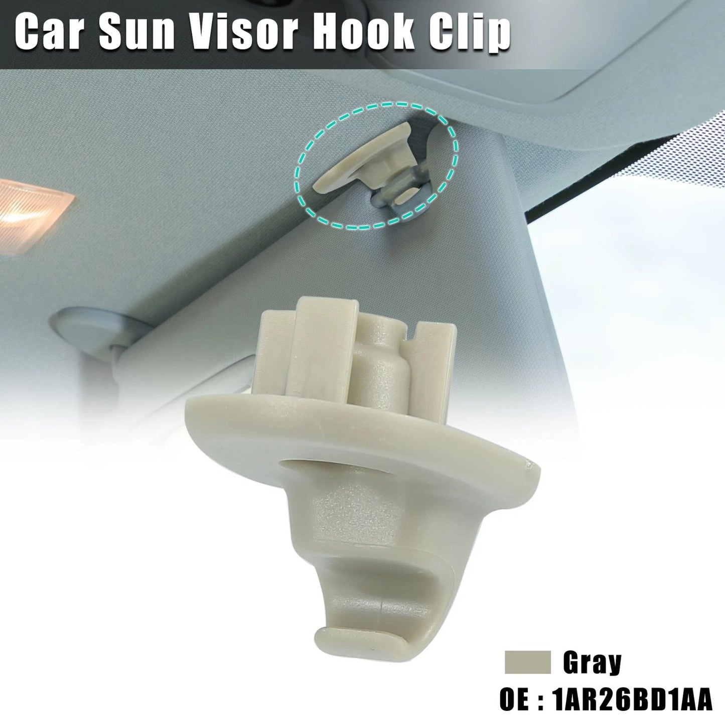 Gray Plastic Sun Visor Hook Clip for Dodge Nitro (2007-2011)