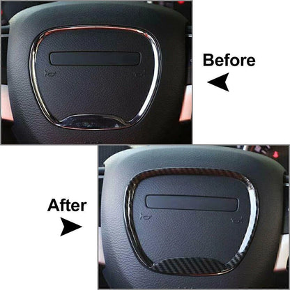 Black Steering Wheel Center Ring Cover Trim for Dodge Challenger Charger (2015-2019)