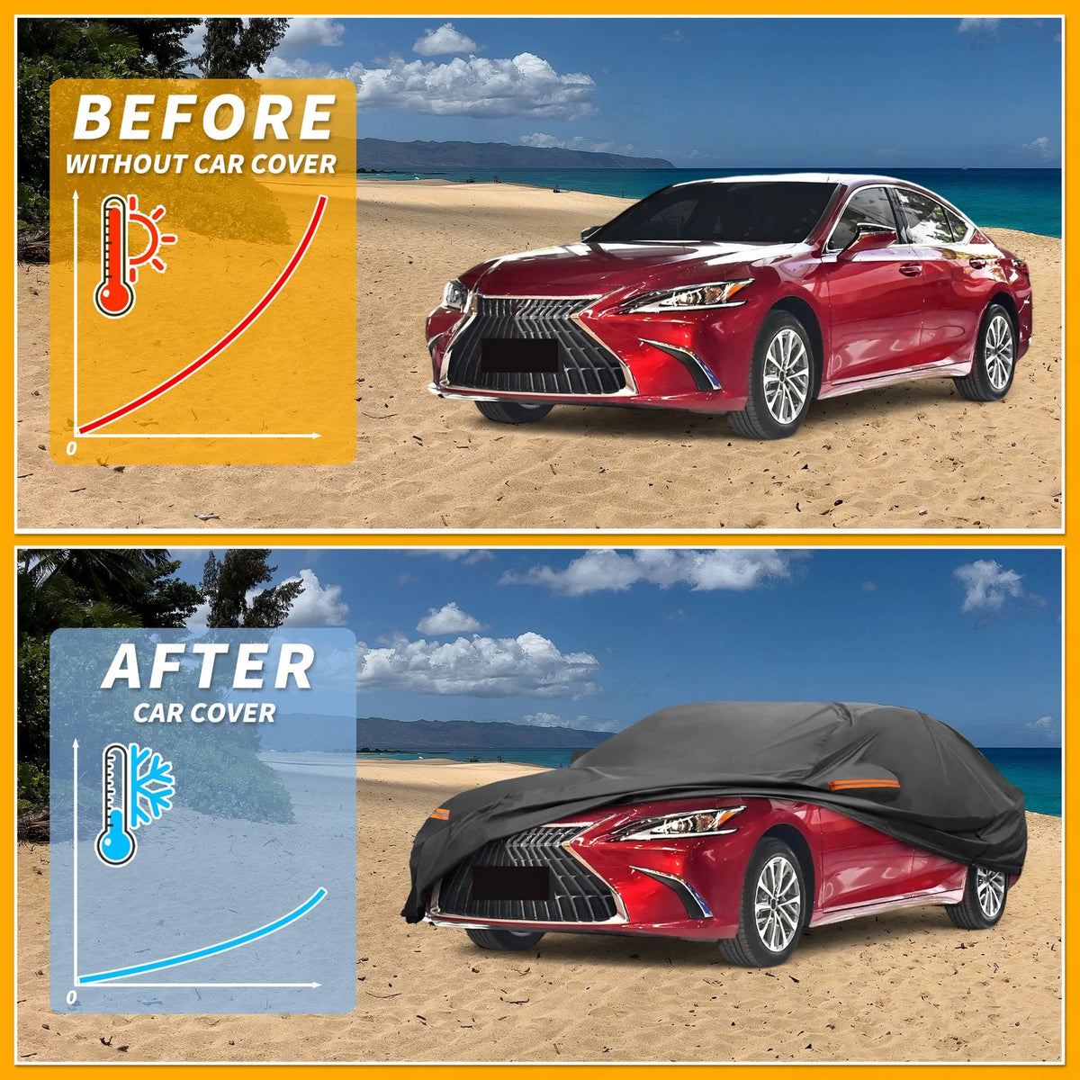 Waterproof All Weather Car Cover for Lexus ES Sedan