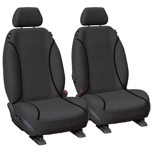 2 x Front Grey Canvas Seat Covers for Landcruiser HDJ100 (2000–2007)