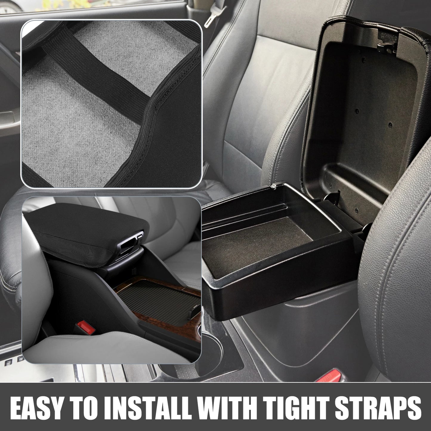 Center Console Armrest Cover for Honda HR-V 2016-2022 Black Trim