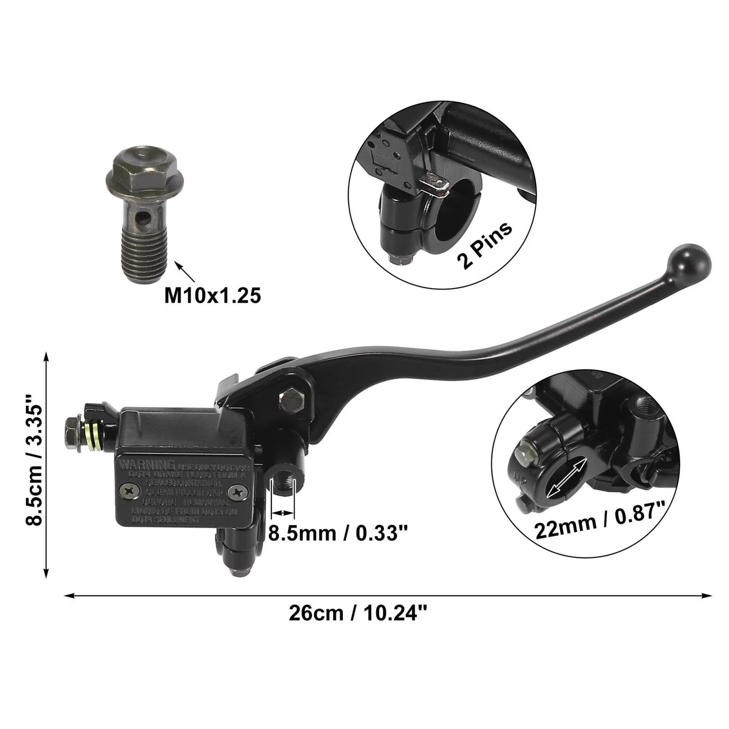 2 x Front Motorcycle Brake Master Cylinder Pump Lever for Yamaha Virago 750