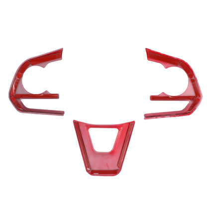 3 x Red Car Interior Steering Wheel Cover Trim for Toyota Corolla (2020-2022)