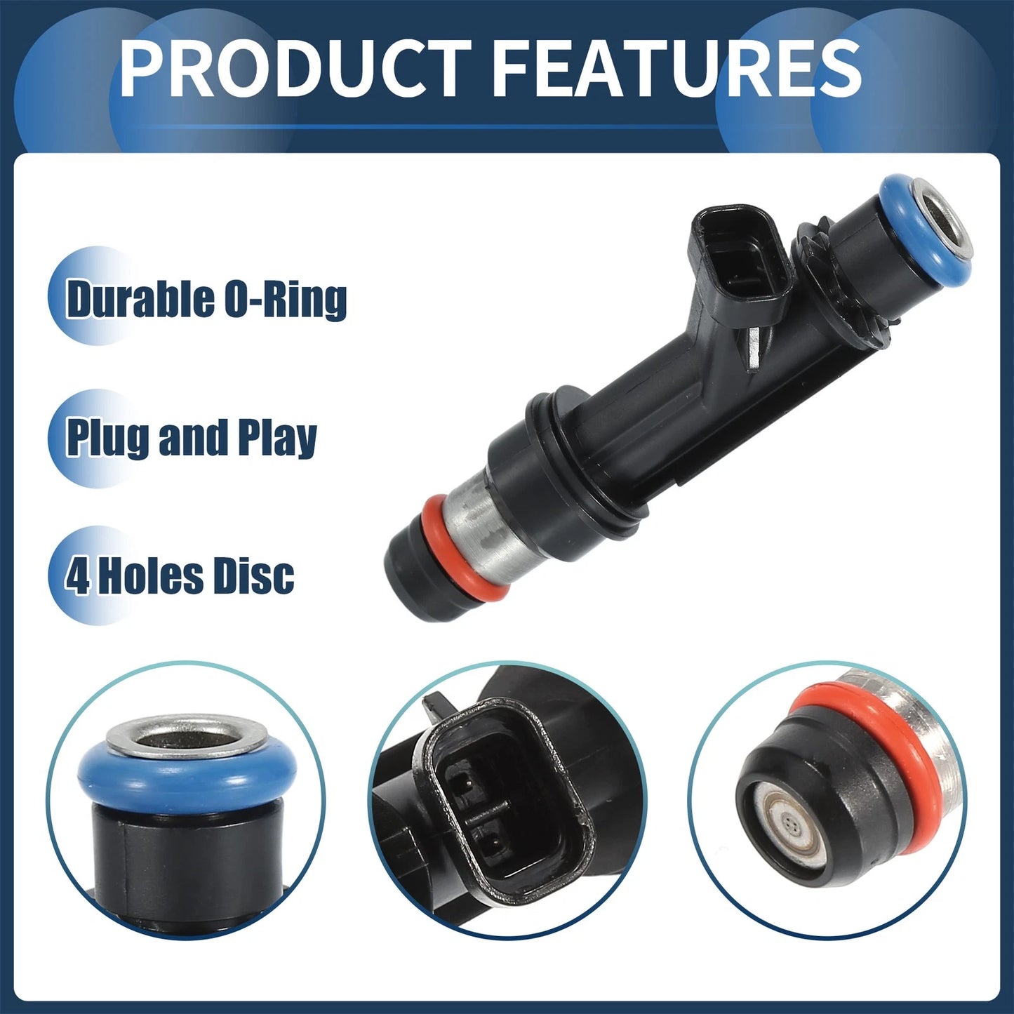 6 x Fuel Injectors for Honda Passport (1998-2002) 3.2L Black