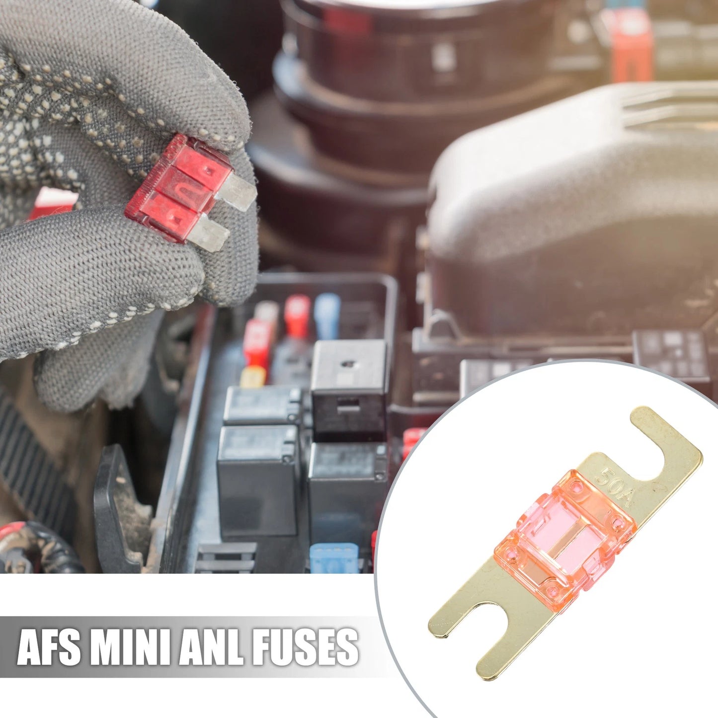 6 x 50A AFS Mini ANL Fuses for Car Truck Motorcycle Boat Audio