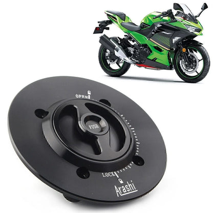 Black Gas Fuel Cap Tank Cover for Kawasaki Ninja 400 (2018-2021)