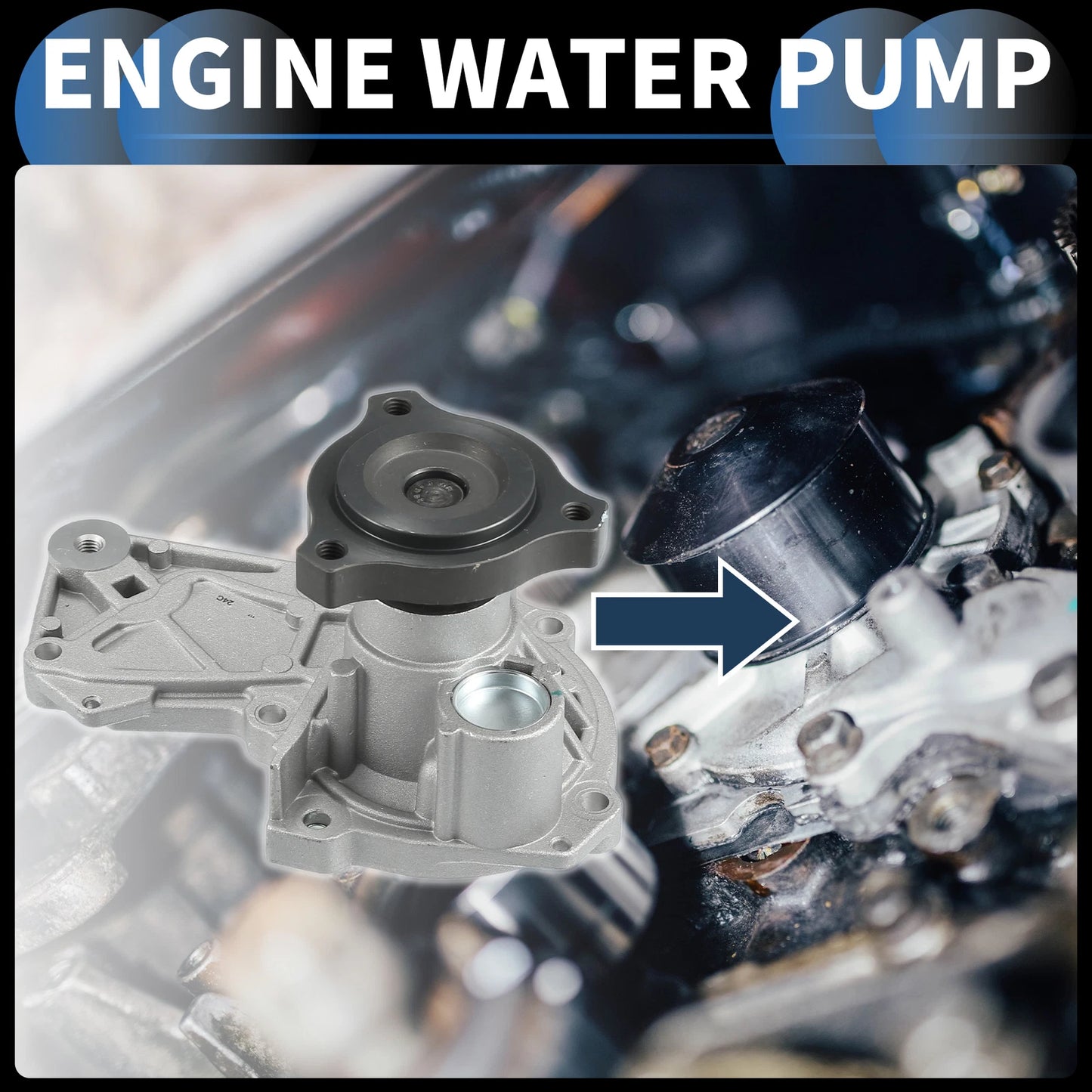 Water Pump with Gasket Kit for Ford Escape, Fusion (2017-2019)