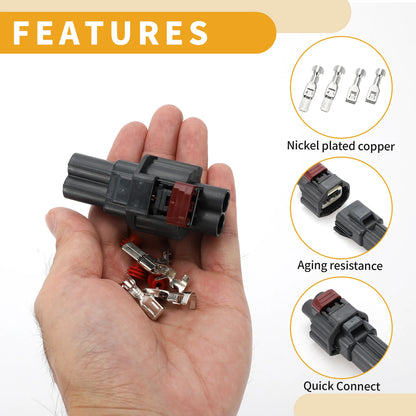 2 x Pin Engine Cooling Fan Motor Connector Plug for Ford