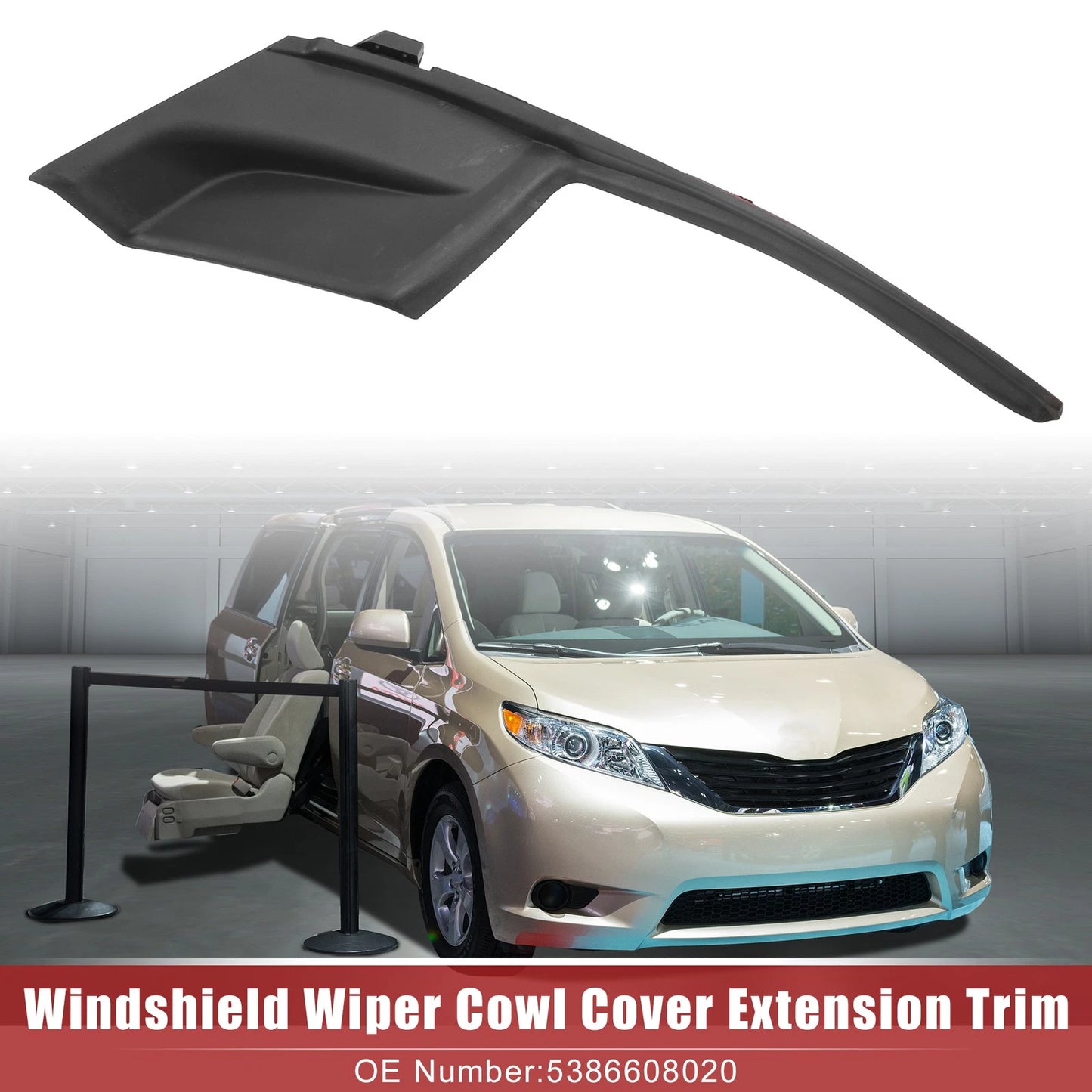 Front Right Windshield Wiper Cowl Panel for Toyota Sienna (2011-2020)