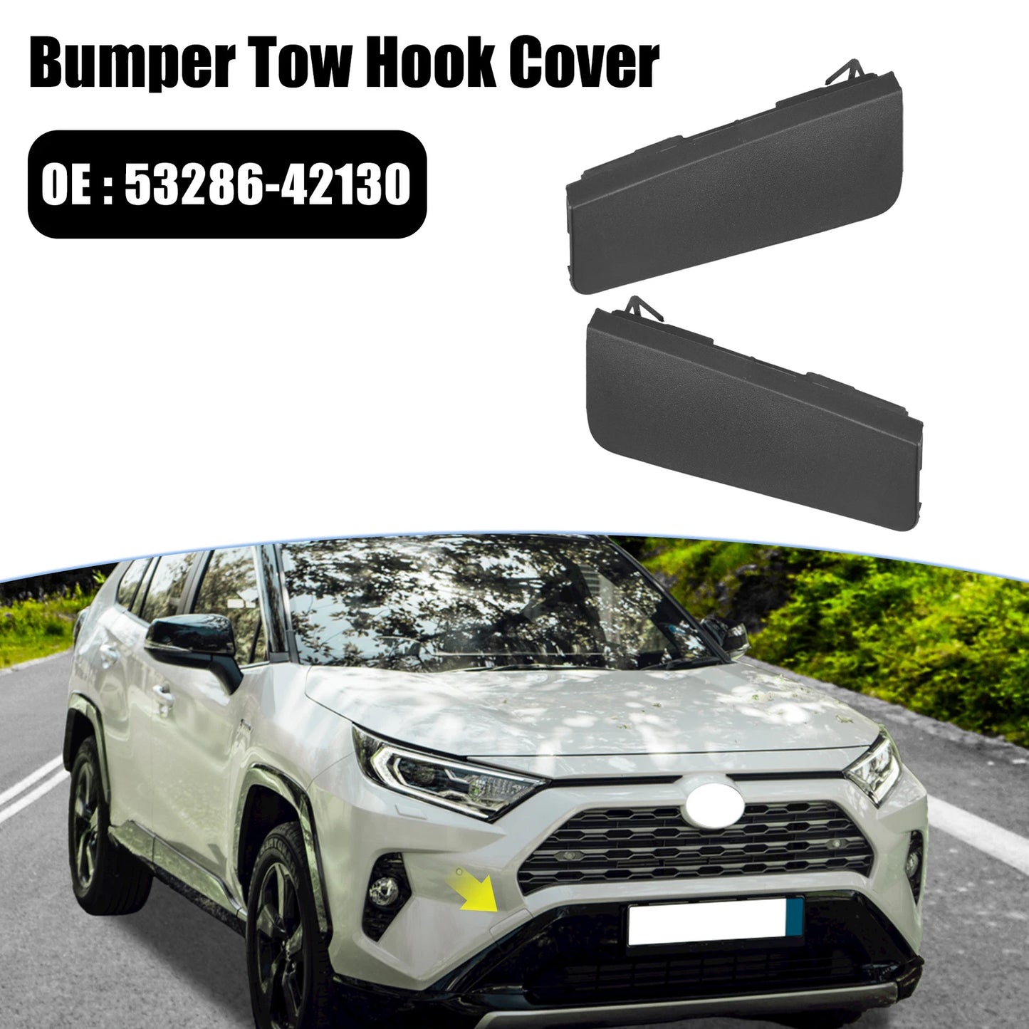 1 pair Front Bumper Tow Hook Cover for Toyota RAV4