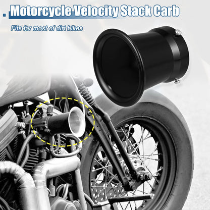 50mm Velocity Stack Carburetor Air Filter Funnel Trumpet Black