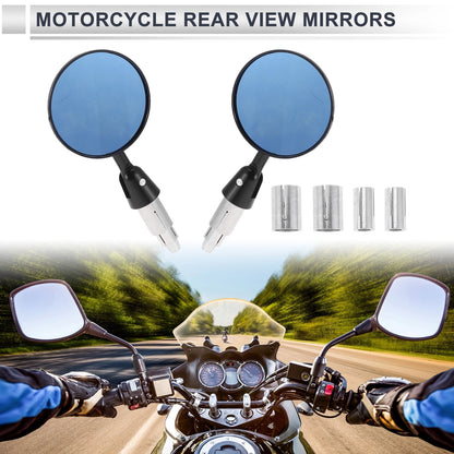 Rear View Mirrors Round Shape Black Aluminum Alloy 1 Set for M6 Motorcycle
