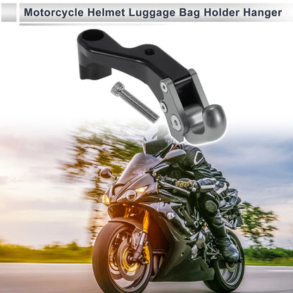 Crooked Flat Handle with Hook for Motorcycle Hanging Hook Titanium Tone