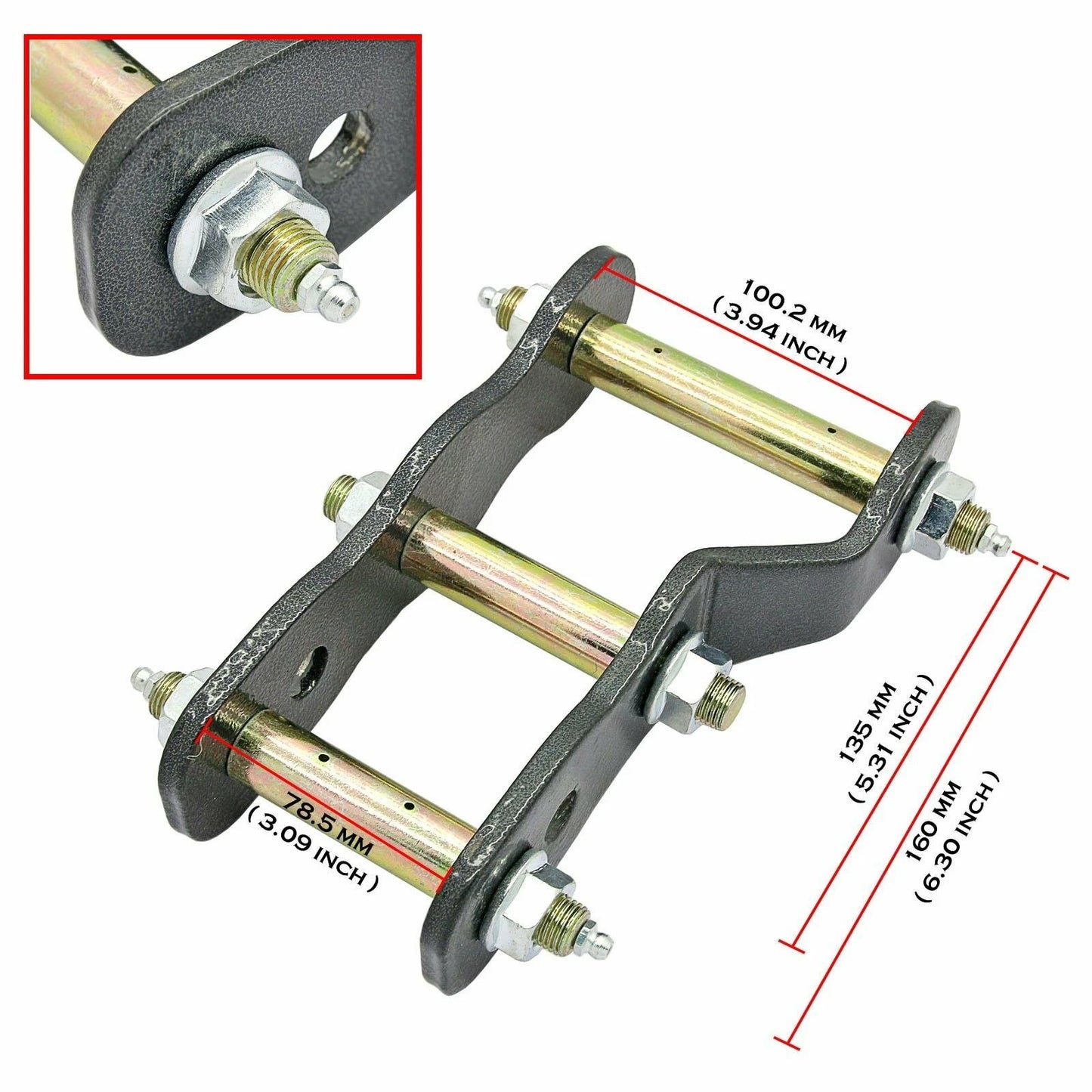 2" Rear Extended Lift Shackles for Nissan Navara D40 (2005-2015)