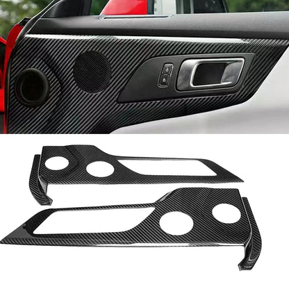Carbon Fiber Door Bowl Speaker Covers for Ford Mustang (2024-2025)