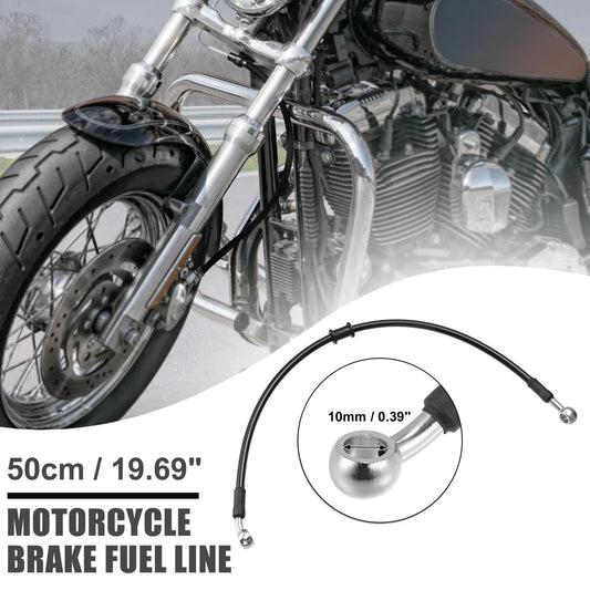 50cm / 10mm / Motorcycle Braided Brake Clutch Hoses Black for Make Model