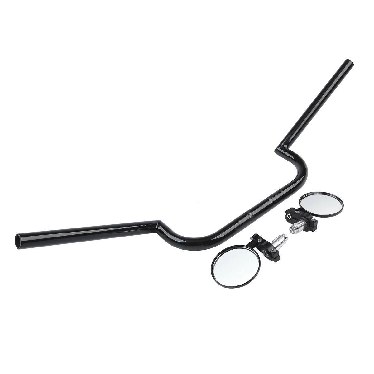 7/8" Black Handlebar & End Mirrors for Cafe Racer Bobber Chopper Dyna