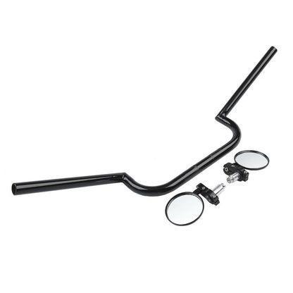 7/8" Black Handlebar & End Mirrors for Cafe Racer Bobber Chopper Dyna