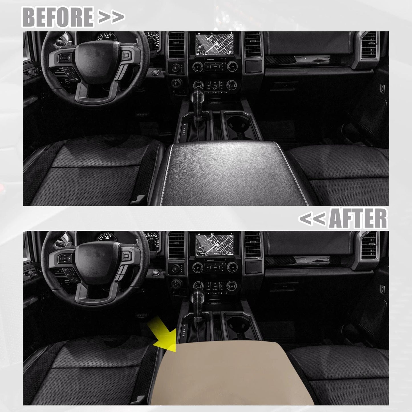 Center Console Cover Pad for Ford F250 F350 F450 (2017-2022)