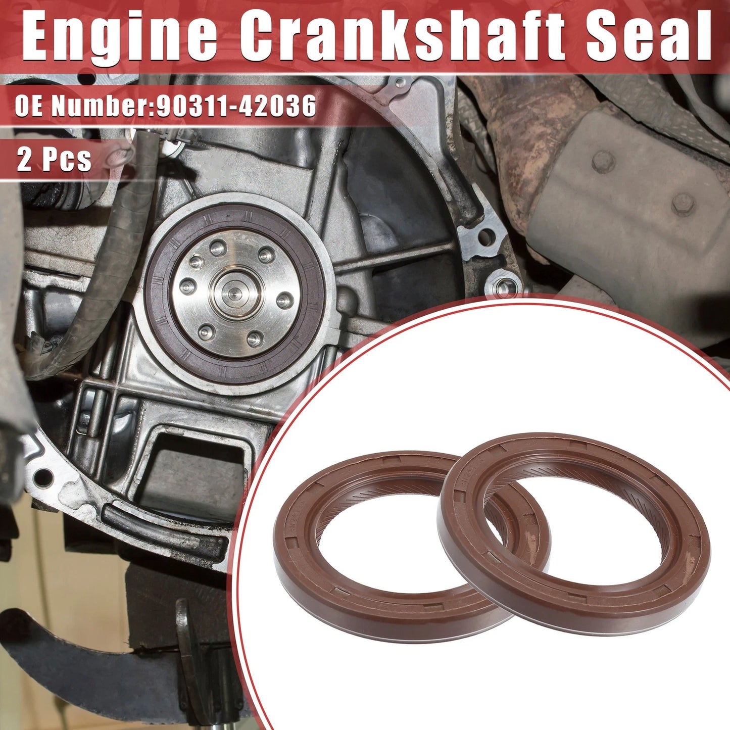 Engine Crankshaft Seals for Toyota Avalon (2005-2018) Rubber