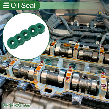 Oil Seal 5x14x6mm TPU High-Pressure Green 5 Pcs