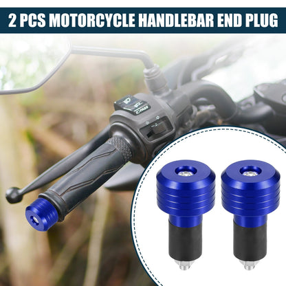 Motorcycle Handlebar End Plug 18-20mm 30mm OD Blue 2 x