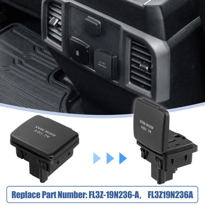Center Console Rear Power Outlet Plug 110V for Ford F-150 (2015-2023)