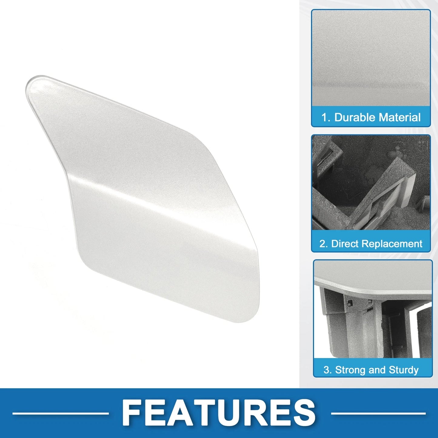 Front Right Washer Nozzle Cover for BMW X6 (2015-2019) Silver Tone