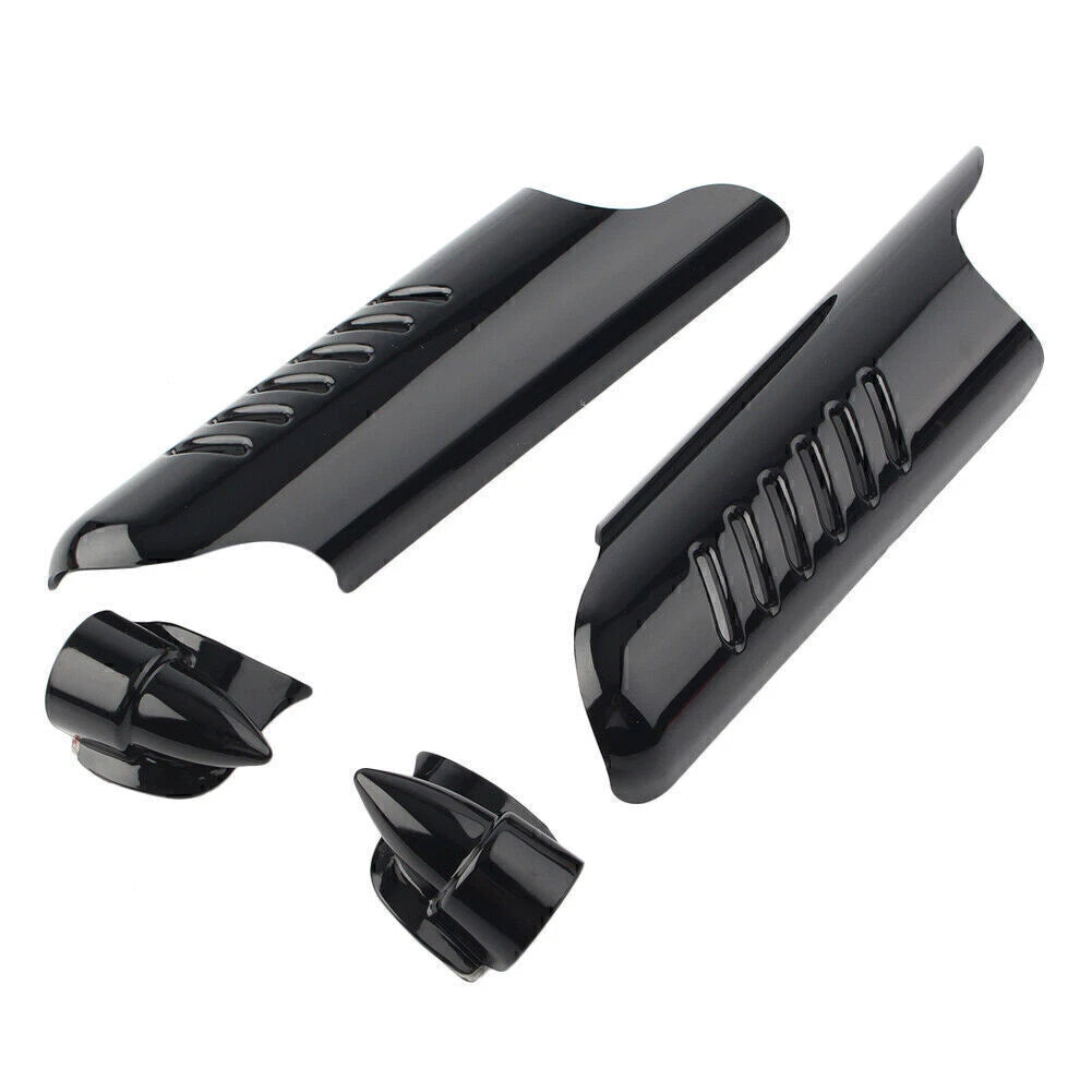 Black Front Fork Lower Leg Deflectors for Harley Touring FLHT (2000-2013)