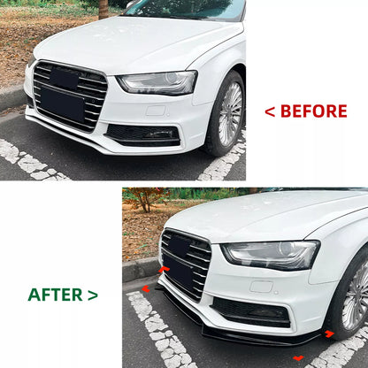 Front Spoiler Lip Splitter for Audi A4 S4 B8.5 Sline (2013-2016)