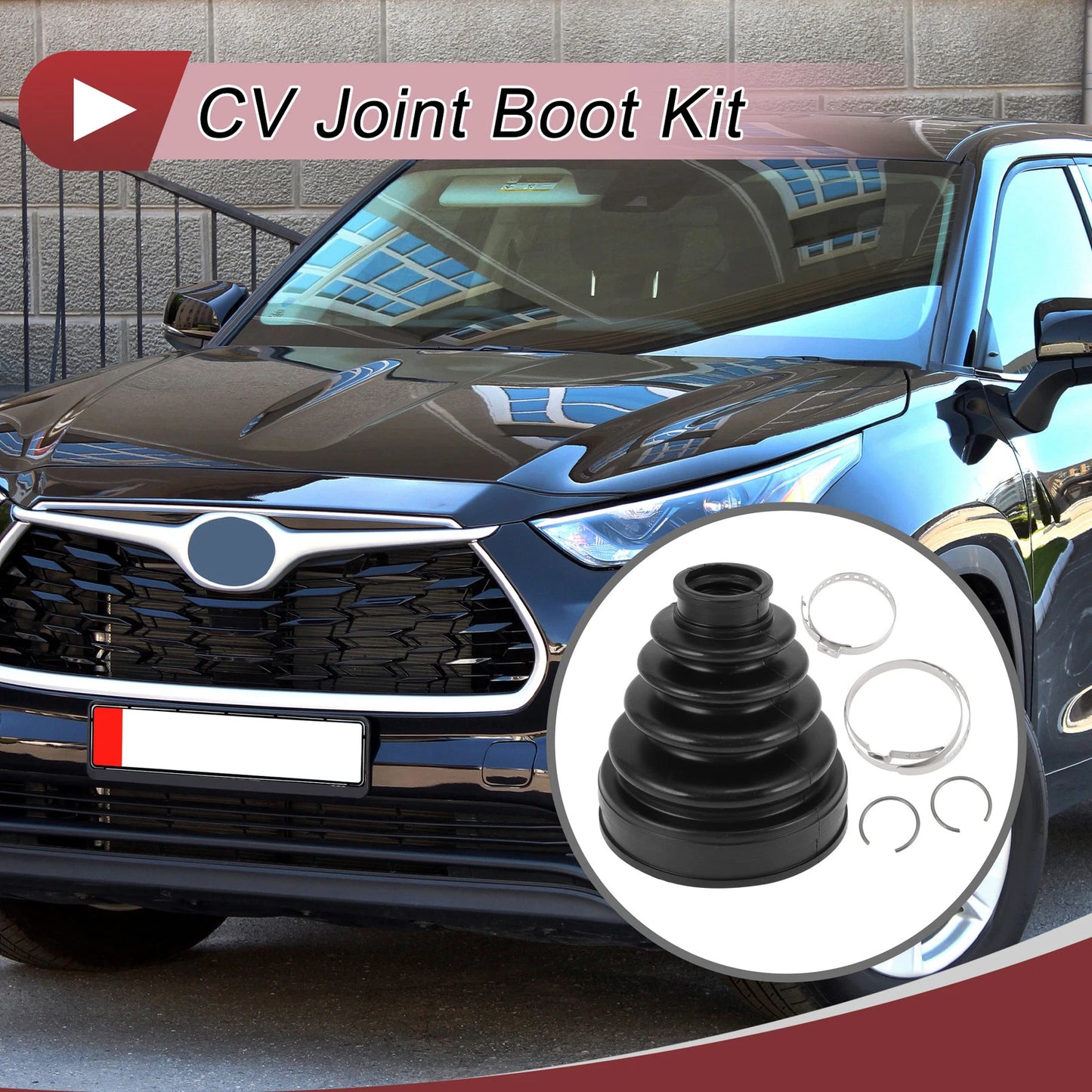 Inner CV Joint Boot Kit w/ Clamps for Toyota Highlander (2008-2013)