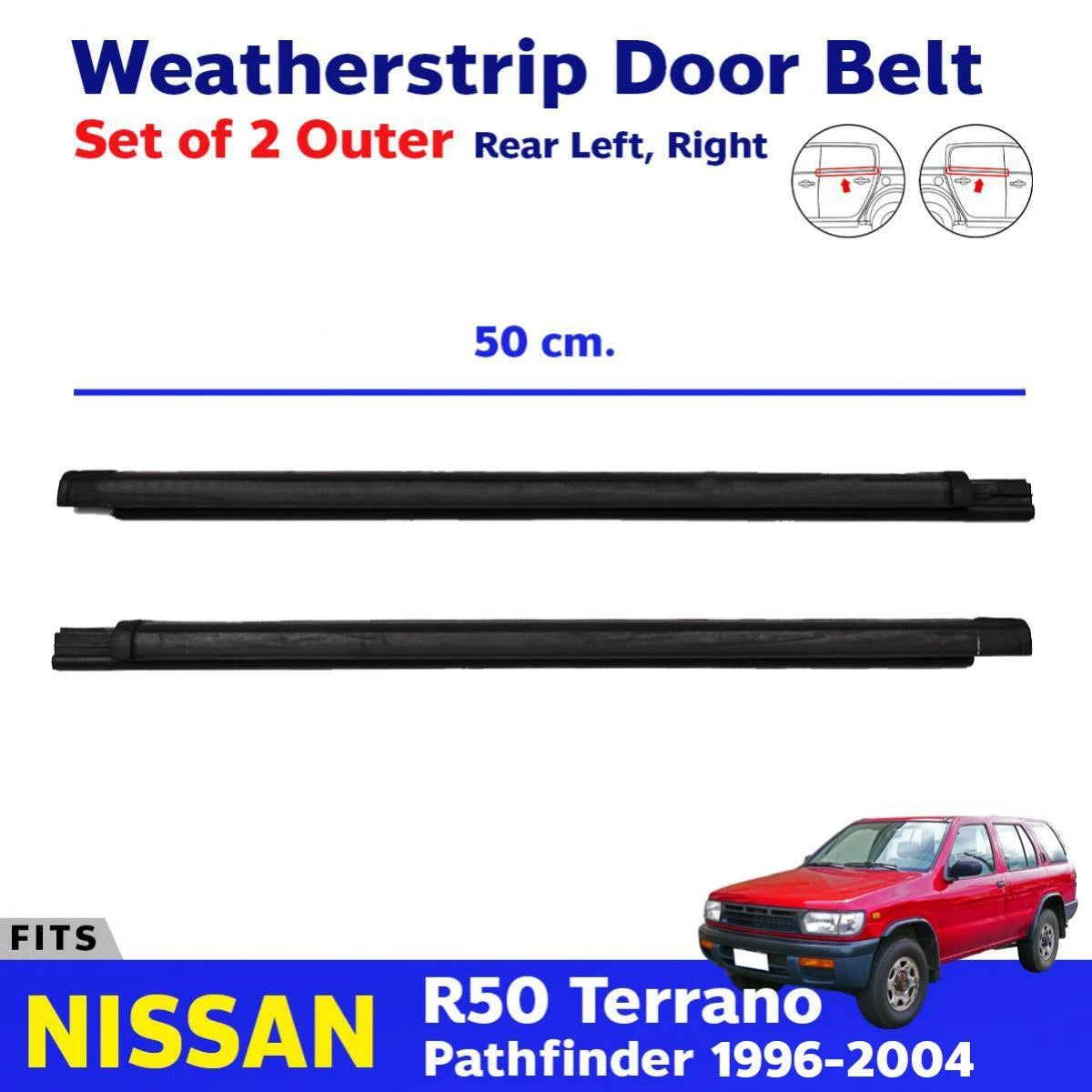 Weatherstrip Door Belt Rubber Out Rear Fits NISSAN Partfinder Terrano 96-04 D11