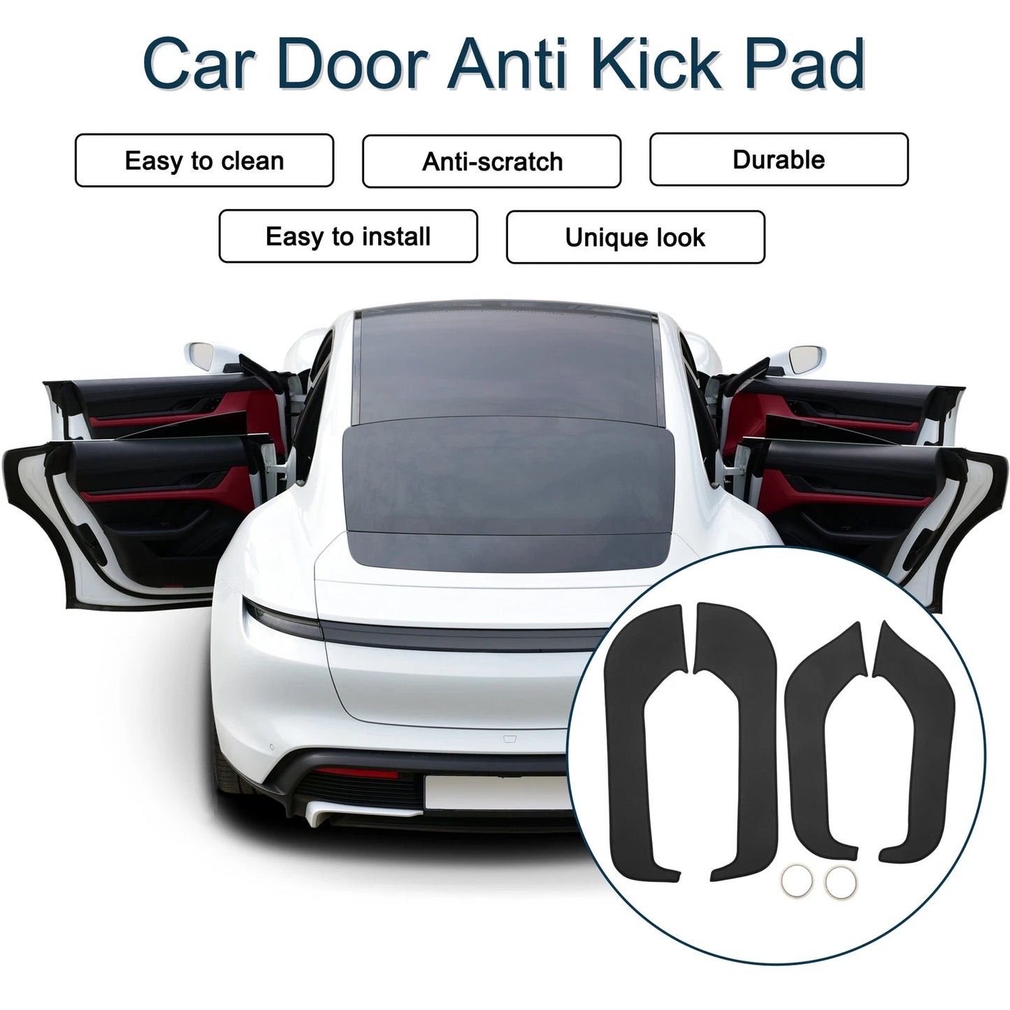 Car Door Anti Kick Pad Sticker Protector for Ford EV0S (2021) - 1 Set
